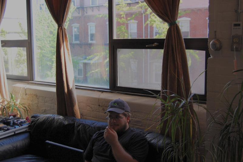 kevin taking a break in taylor&rsquo;s music studio after programming camp