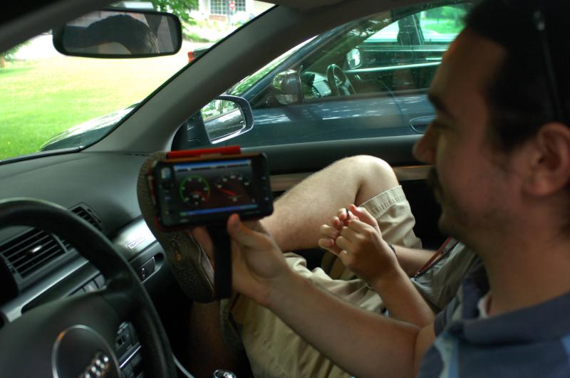 matt and jeff in audi with prototype